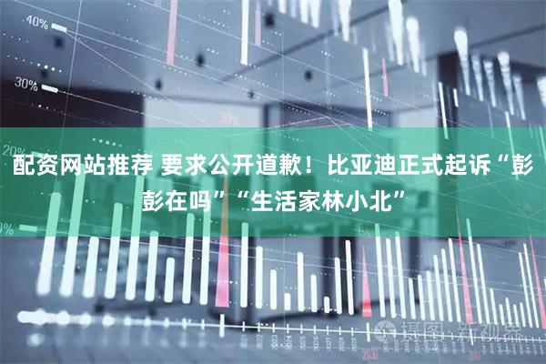 配资网站推荐 要求公开道歉！比亚迪正式起诉“彭彭在吗”“生活家林小北”